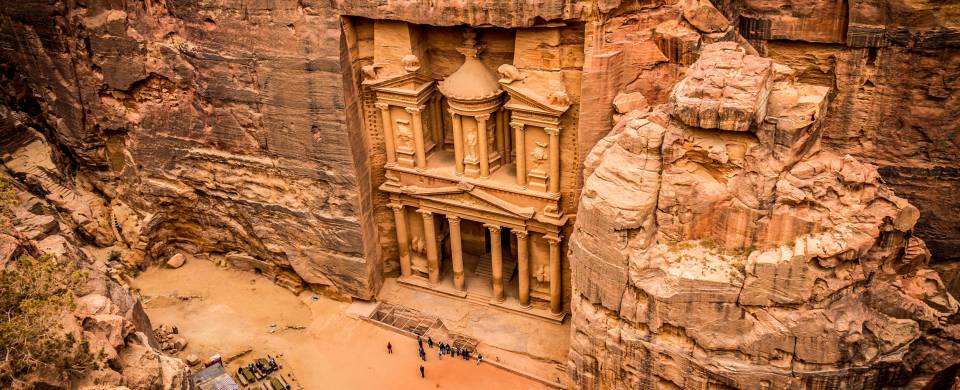 The carved rock structure of Petra