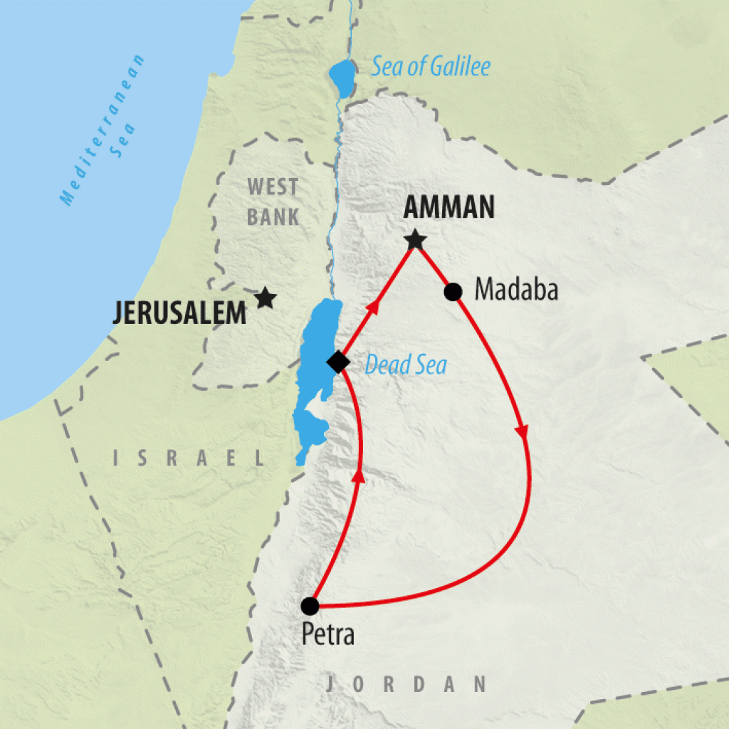 Jordan on the Menu - 8 days map