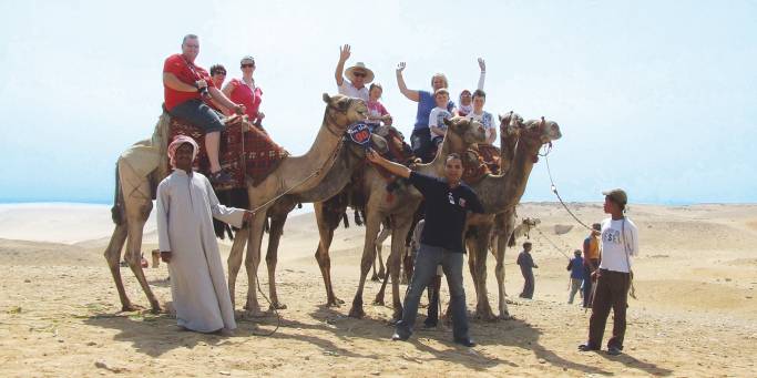 Camel trekking in Egypt