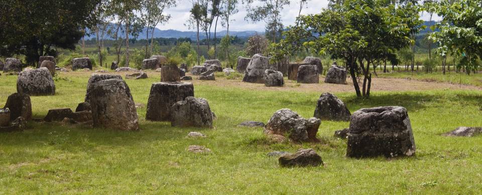 The mysterious stone jars that litter the fields of the Plain of Jars near Phonsavan