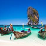 Long-tail boats on a beach in Phuket | Thailand | Southeast Asia