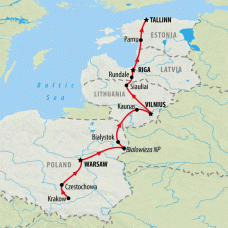 Poland and Baltic Discovery - 13 days Map
