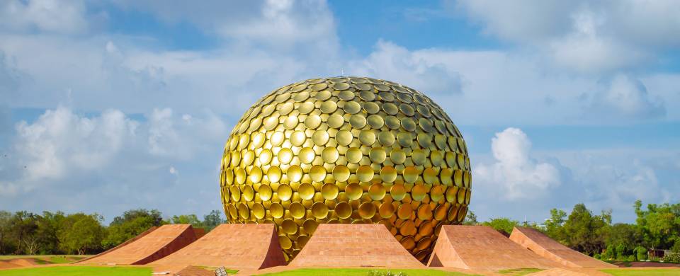 The Golden Temple of Auroville in Pondicherry