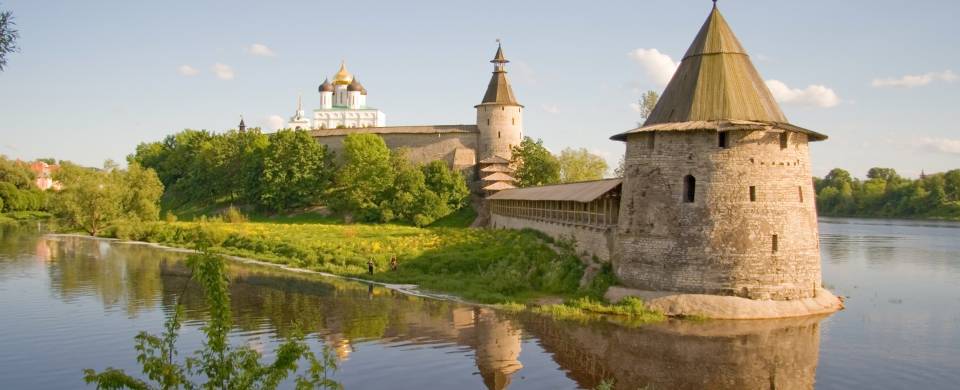Kremlin on the water in Pskov, near Pechory