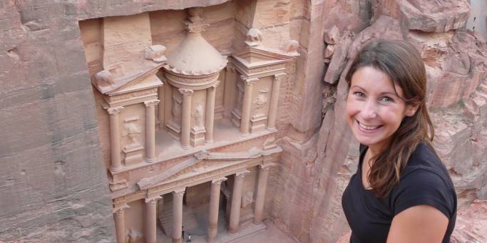 Lady above the Treasury in Petra | Jordan