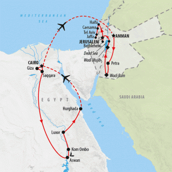Pyramids, Petra, Promised Land - 19 Days map