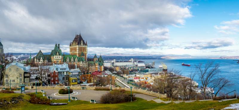 The attractive skyline of Quebec City in Canada