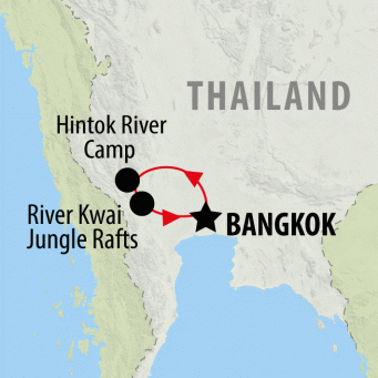 River Kwai Explorer - 4 days map