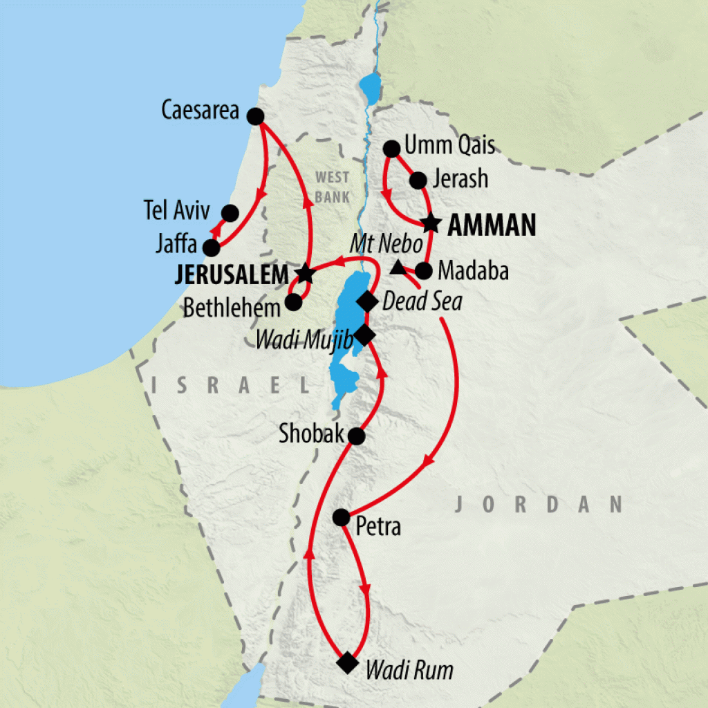 Road to Jerusalem - 11 days map