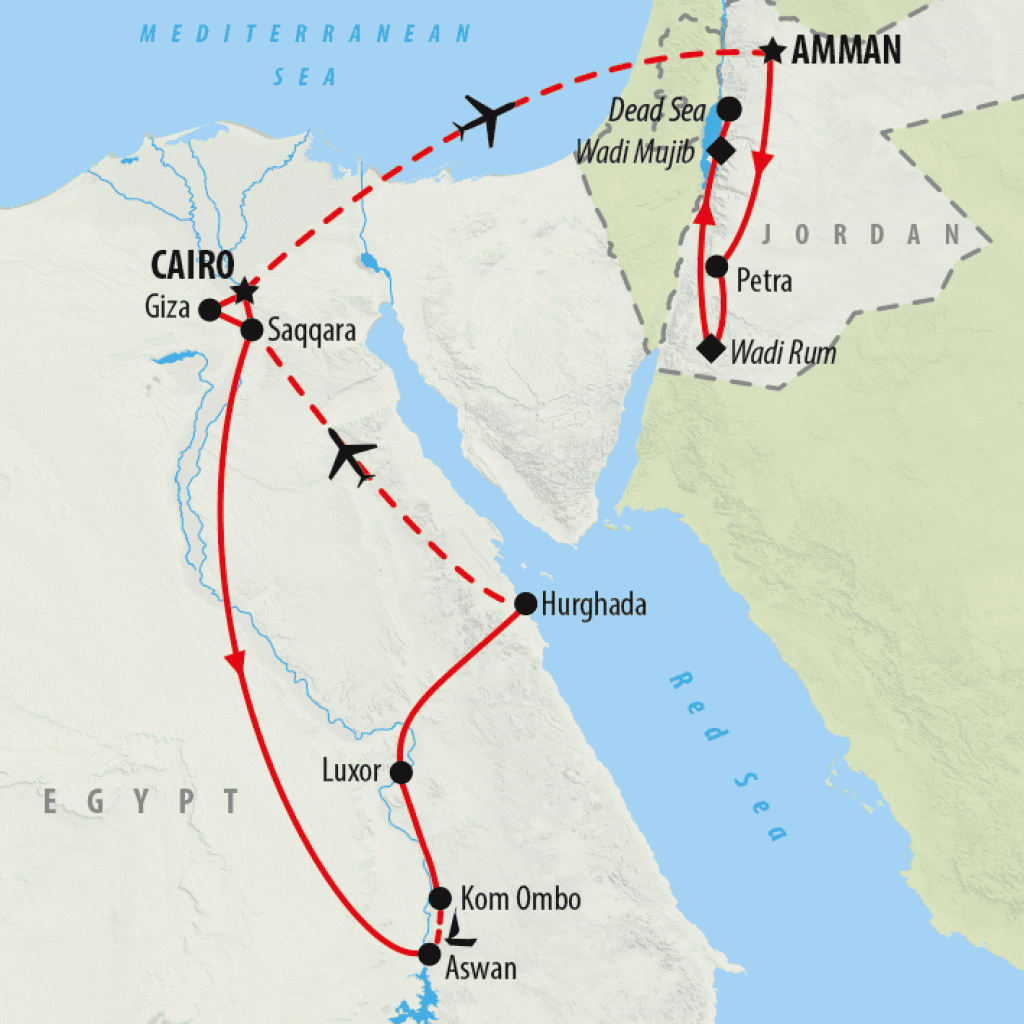 Festive Road to Jordan - 16 days map