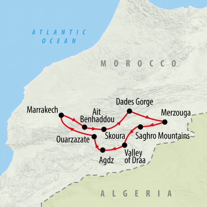 tourhub | On The Go Tours | Rock the Kasbah - 10 Days | Tour Map