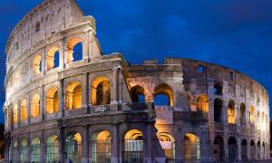 Roman Colosseum at night Rome