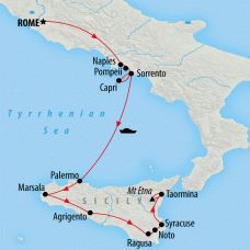 Rome, Naples & Sicily Highlights - 11 days Map