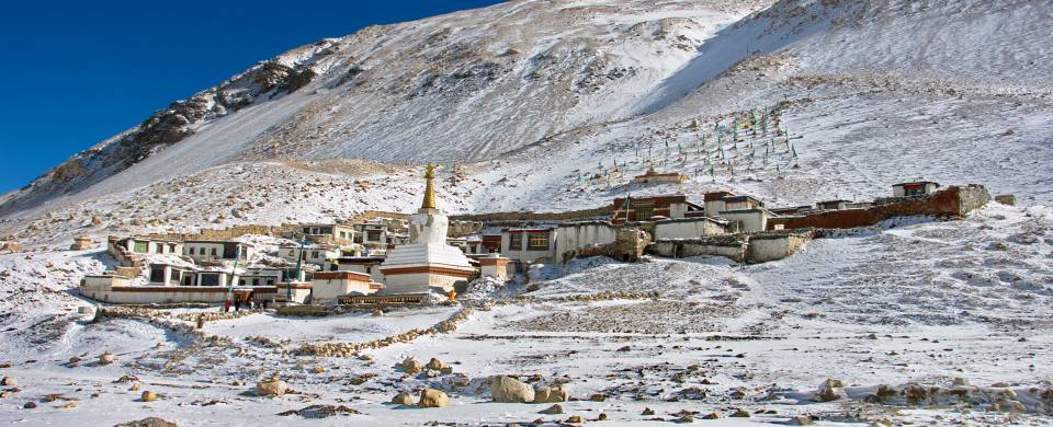 The Rongbuk Monastery at the Mount Everest Base Camp