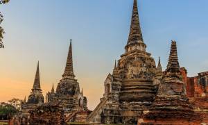 Ruined temples in Ayutthaya, Thailand