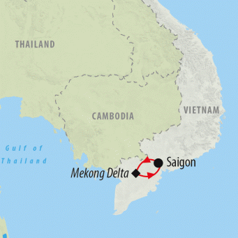 Saigon and the Mekong - 4 days map