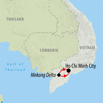 Saigon and the Mekong - 4 days map