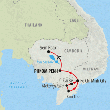 Saigon to Siem Reap - 9 days Map