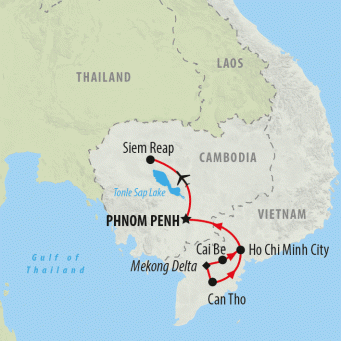 Saigon to Siem Reap - 9 days map