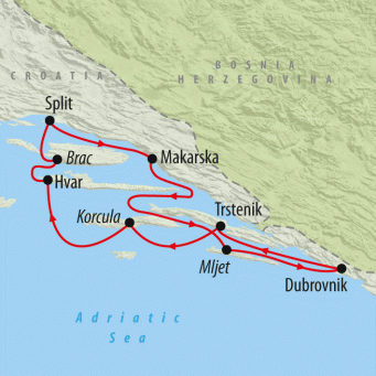 Sailing Split - 8 days map