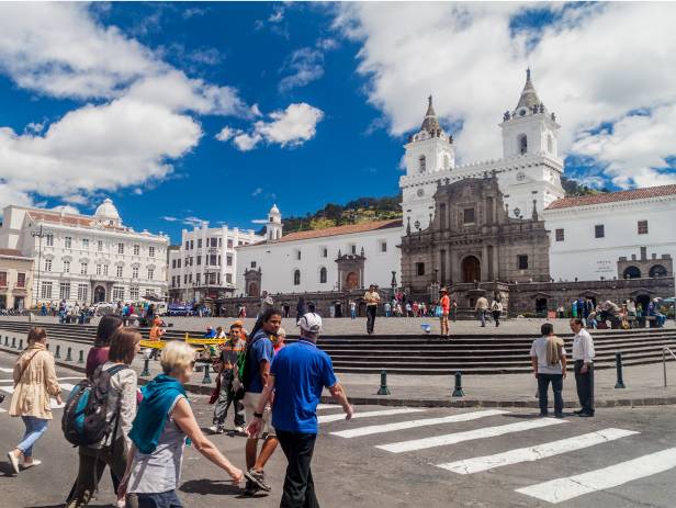 Ecuador's capital city, Quito, surrounded by mountains