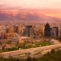 Pink, dusky sky over the Santiago skyline