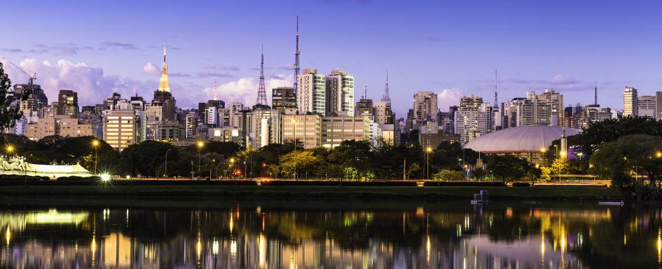 The gorgeous skyline of Sao Paolo at dusk