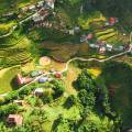View of the verdant countryside in Sapa