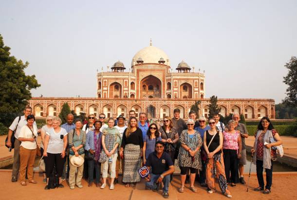 Satendra in India - group in front of Humayun's tomb - On The Go Tours