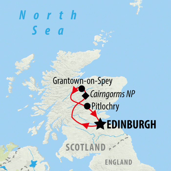 tourhub | On The Go Tours | Scotland Whisky Trail (Hotel) - 3 days | Tour Map