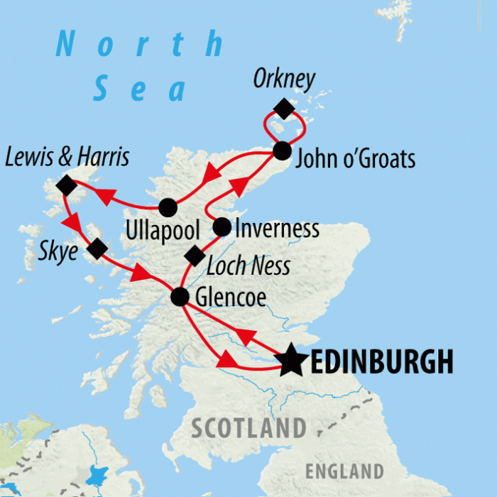 tourhub | On The Go Tours | Scotland's Far North - 10 days | Tour Map