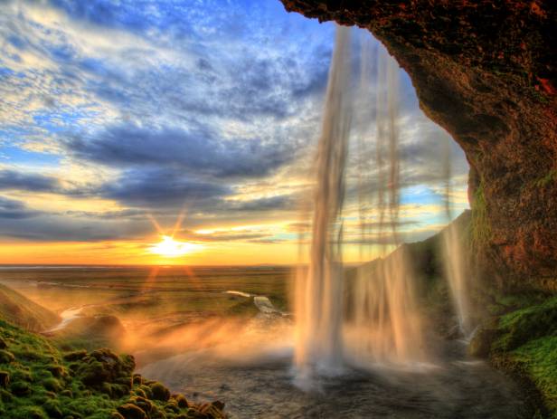 Seljalandsfoss Waterfall in Southern Iceland