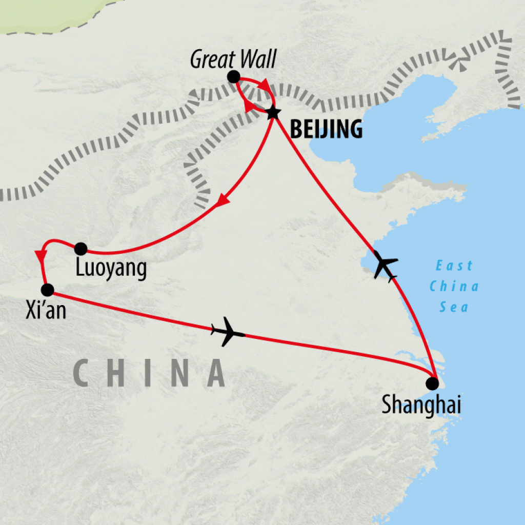 Shanghai & The Silk Road - 11 days Map