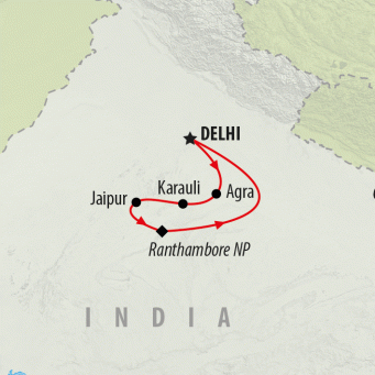 Golden Triangle & Tigers - 10 days map