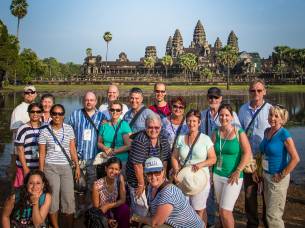 Signature Tour group in front of Angkor Wat in Cambodia