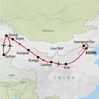 Silk Road Adventure - 13 days map