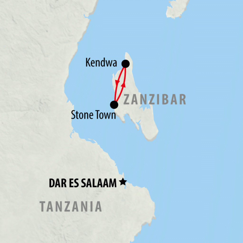 Simply Zanzibar (deluxe) - 5 days Map