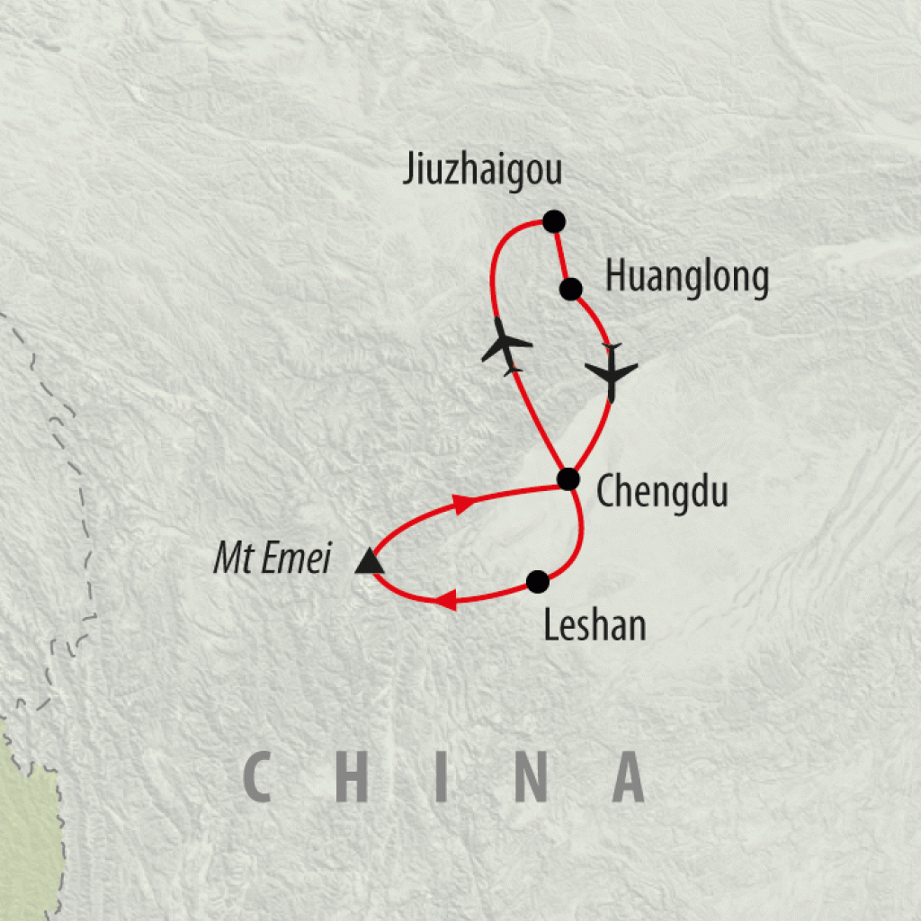 Sizzling Sichuan - 8 days map
