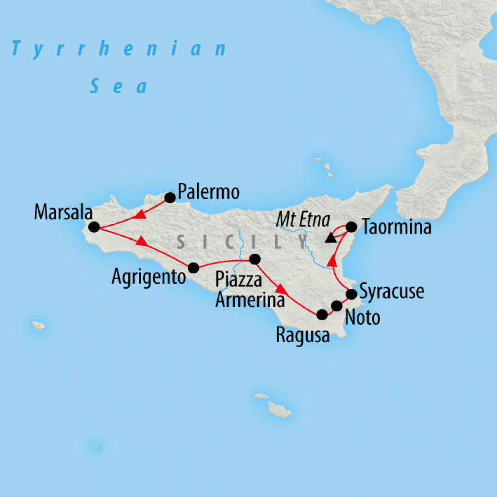 Sizzling Sicily - 7 days  map