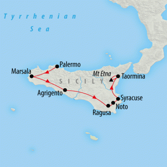 Sizzling Sicily - 7 days  map