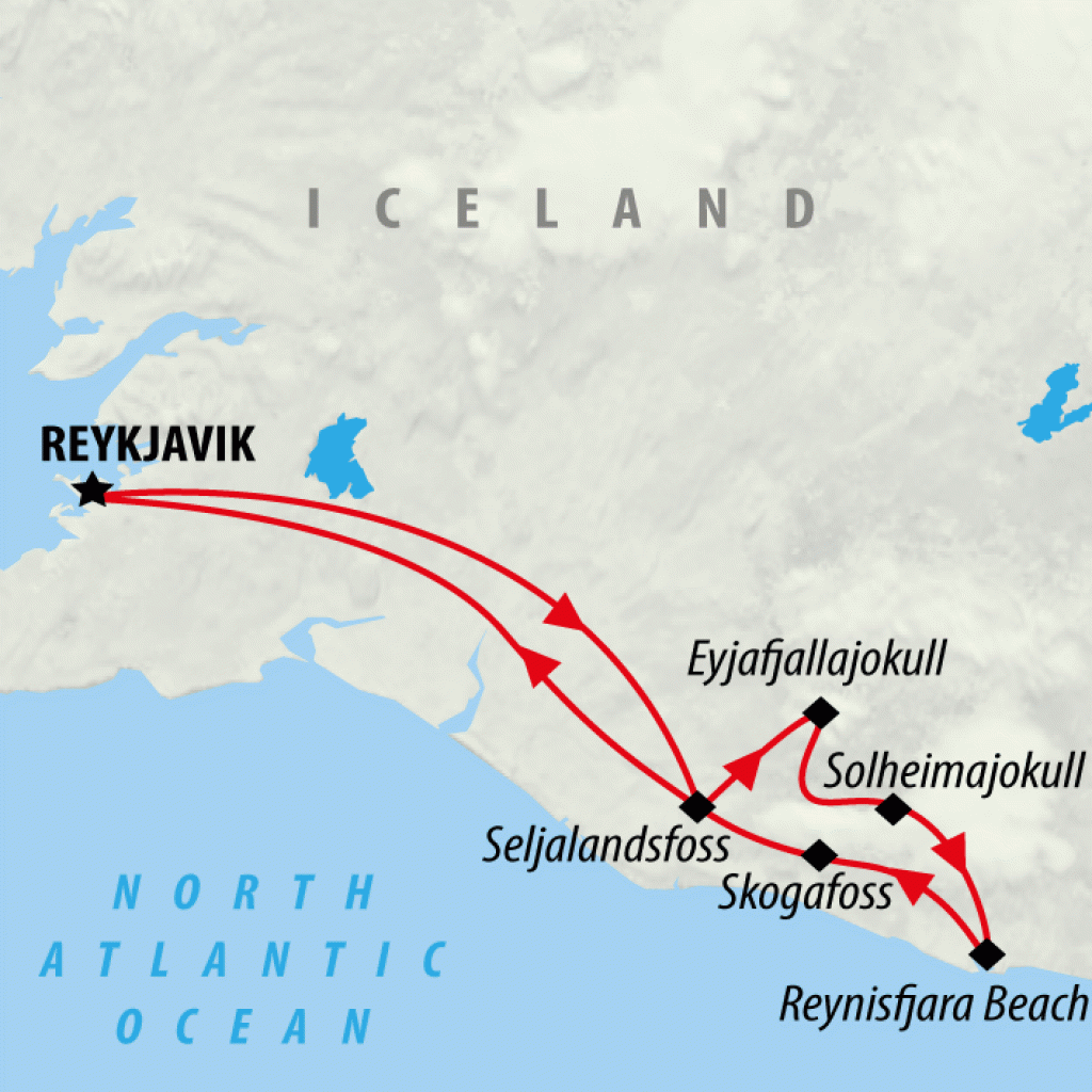 South Coast Experience - 1 day map