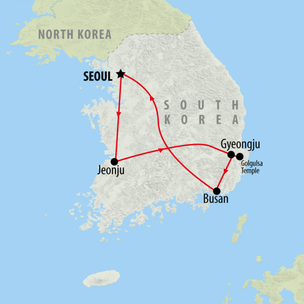 South Korea Family Adventure - 9 days map