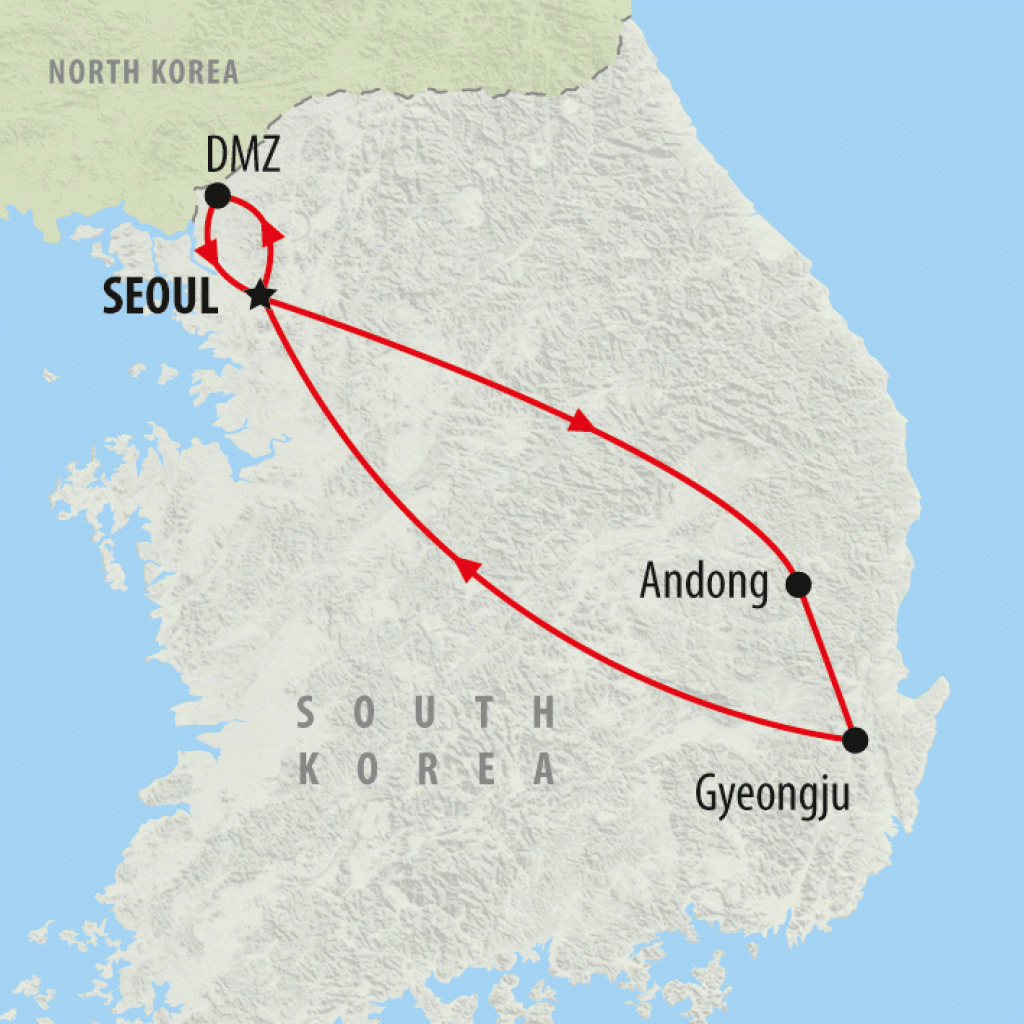 South Korean Express - 7 days map