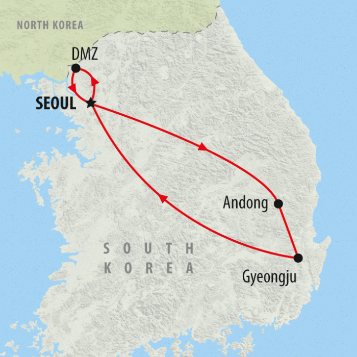 tourhub | On The Go Tours | South Korean Express - 7 days | Tour Map