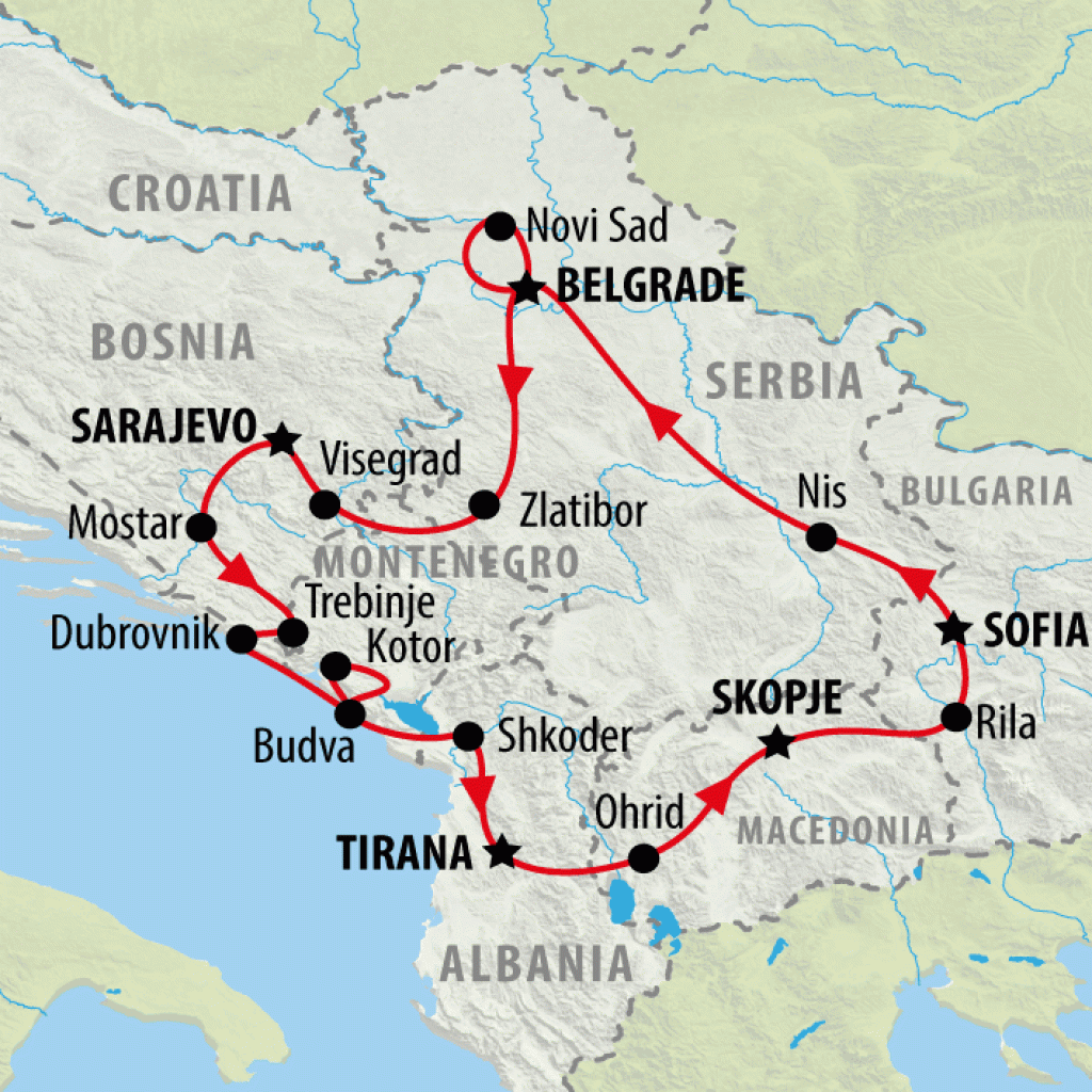 Southern Balkan Discovery - 14 days map