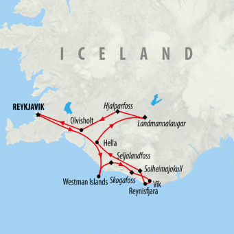 South Iceland Summer Explorer - 6 days map