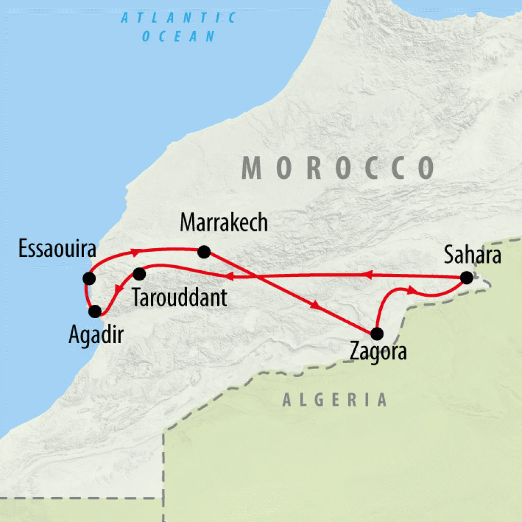 Southern Morocco - 8 days map