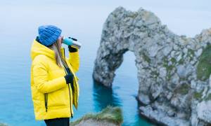 Southwest England Express main - woman at durdle door