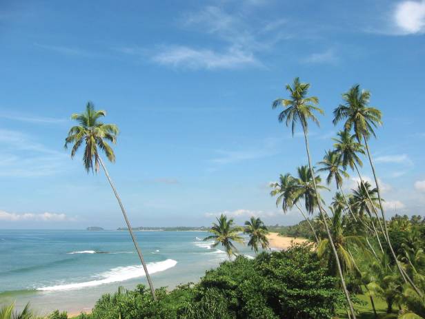 Traditional Sri Lankan boat on the sandy beach in Bentota and Beruwala