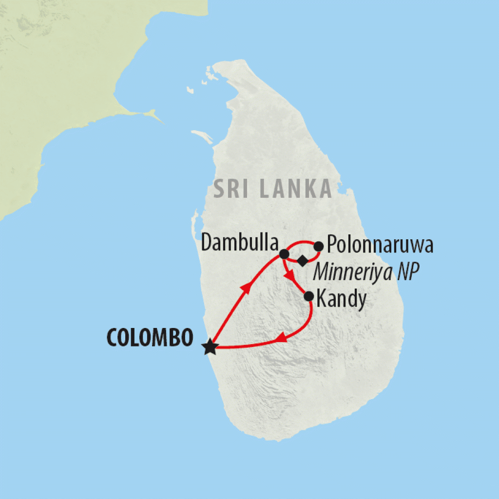 Sri Lanka Family Holiday - 8 Days map